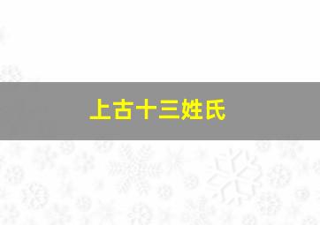 上古十三姓氏