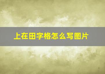 上在田字格怎么写图片