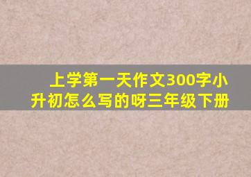 上学第一天作文300字小升初怎么写的呀三年级下册