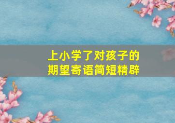 上小学了对孩子的期望寄语简短精辟