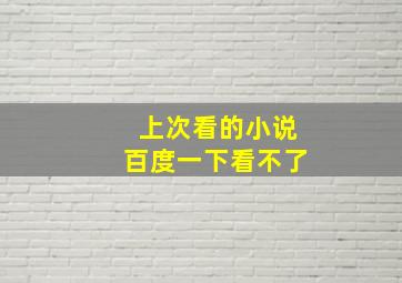 上次看的小说百度一下看不了