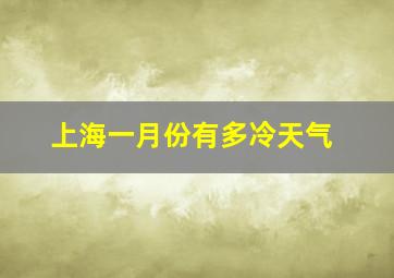 上海一月份有多冷天气