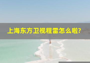 上海东方卫视程雷怎么啦?