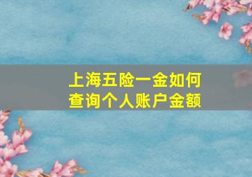 上海五险一金如何查询个人账户金额