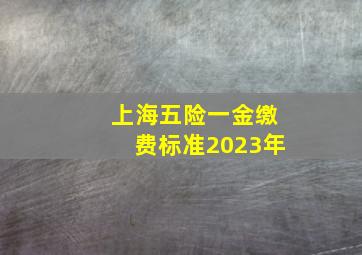 上海五险一金缴费标准2023年