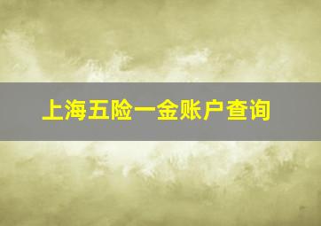 上海五险一金账户查询