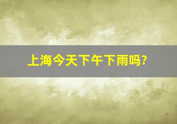 上海今天下午下雨吗?