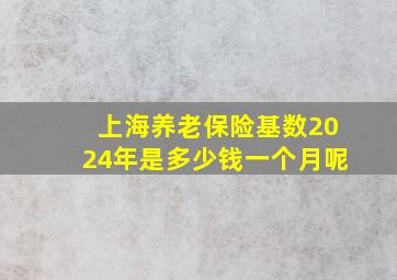 上海养老保险基数2024年是多少钱一个月呢