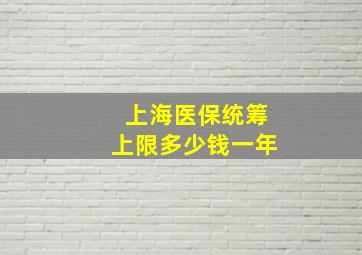 上海医保统筹上限多少钱一年