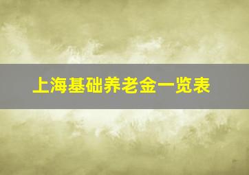 上海基础养老金一览表