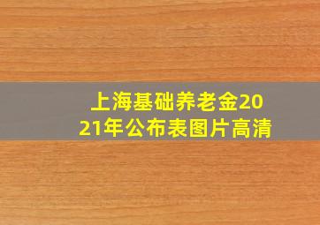 上海基础养老金2021年公布表图片高清