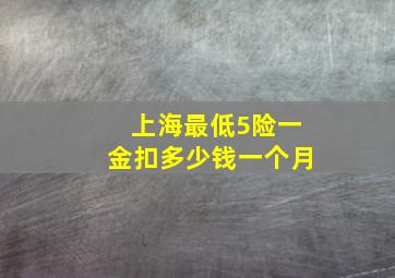 上海最低5险一金扣多少钱一个月