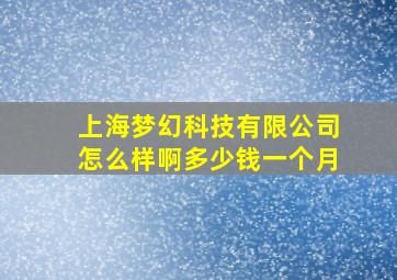 上海梦幻科技有限公司怎么样啊多少钱一个月