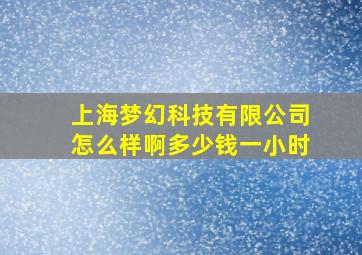 上海梦幻科技有限公司怎么样啊多少钱一小时