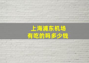 上海浦东机场有吃的吗多少钱