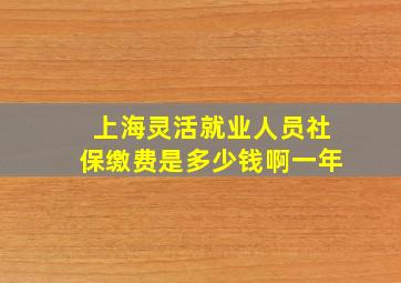 上海灵活就业人员社保缴费是多少钱啊一年