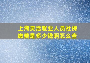 上海灵活就业人员社保缴费是多少钱啊怎么查