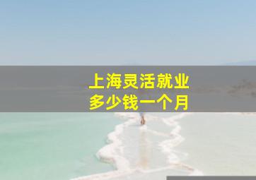 上海灵活就业多少钱一个月