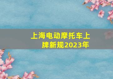 上海电动摩托车上牌新规2023年