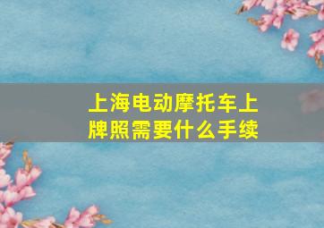 上海电动摩托车上牌照需要什么手续