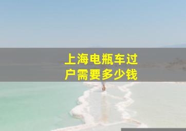 上海电瓶车过户需要多少钱