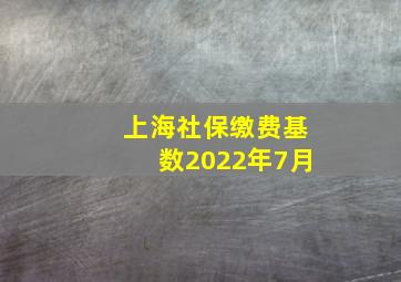 上海社保缴费基数2022年7月