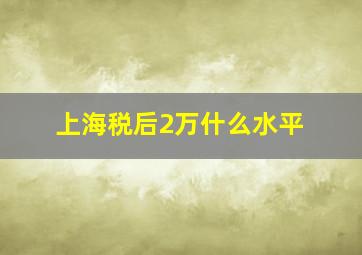 上海税后2万什么水平