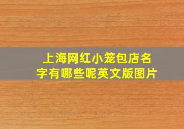 上海网红小笼包店名字有哪些呢英文版图片