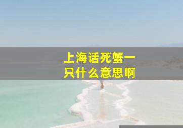 上海话死蟹一只什么意思啊