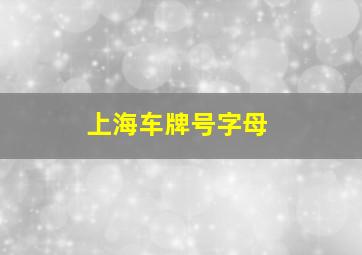 上海车牌号字母