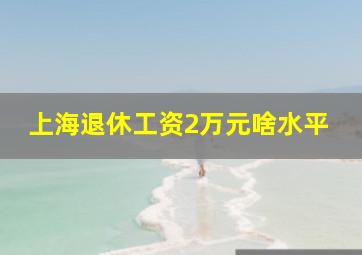 上海退休工资2万元啥水平