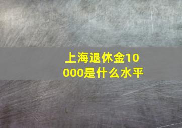 上海退休金10000是什么水平