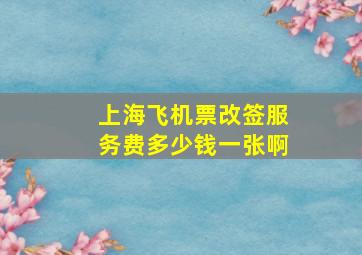 上海飞机票改签服务费多少钱一张啊