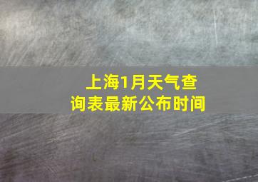 上海1月天气查询表最新公布时间