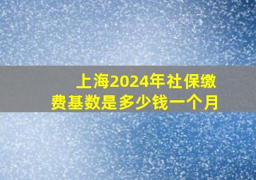 上海2024年社保缴费基数是多少钱一个月