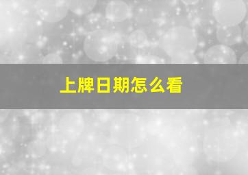 上牌日期怎么看