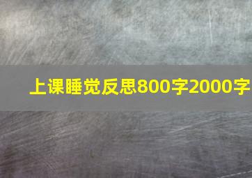 上课睡觉反思800字2000字