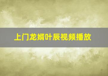 上门龙婿叶辰视频播放