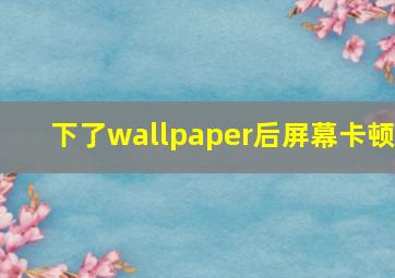 下了wallpaper后屏幕卡顿