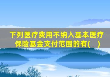 下列医疗费用不纳入基本医疗保险基金支付范围的有(　)