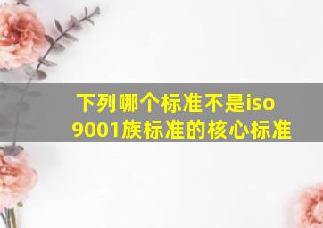 下列哪个标准不是iso9001族标准的核心标准