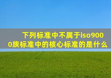 下列标准中不属于iso9000族标准中的核心标准的是什么