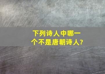 下列诗人中哪一个不是唐朝诗人?