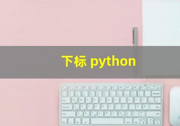 下标 python