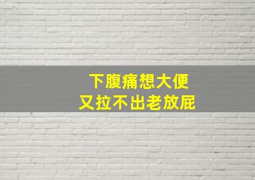 下腹痛想大便又拉不出老放屁