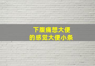 下腹痛想大便的感觉大便小条