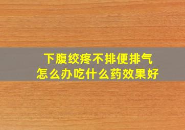 下腹绞疼不排便排气怎么办吃什么药效果好