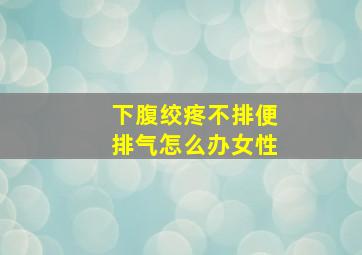 下腹绞疼不排便排气怎么办女性