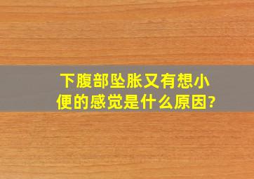 下腹部坠胀又有想小便的感觉是什么原因?