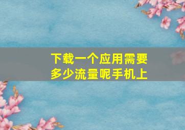 下载一个应用需要多少流量呢手机上